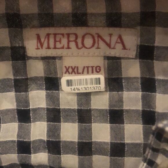 Merona black white plaid shirt plus size - Picture 3 of 3